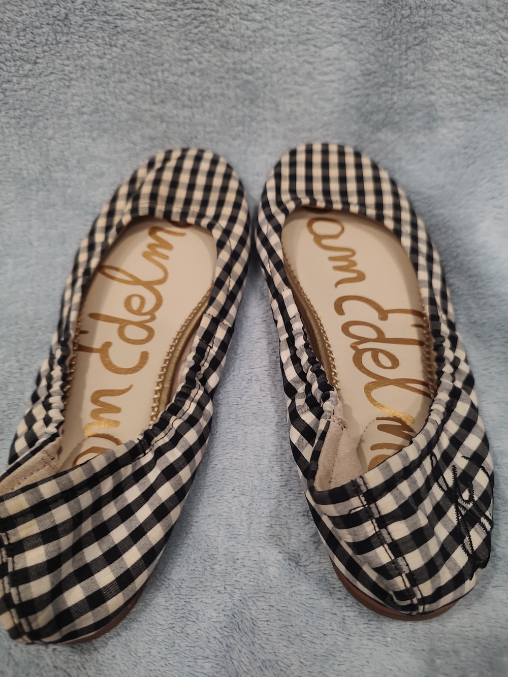 Sam Edelman Black & White Gingham Ballet Flats 8.5